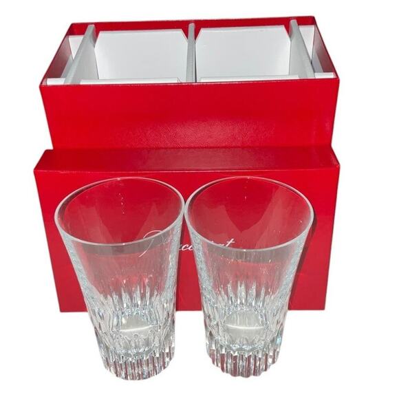 Baccarat Glass 2 set Clear  Crystal Glass NWT - Picture 1 of 15